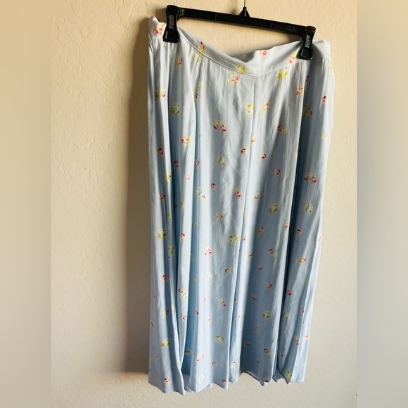 VTG Maxou Icy Blue Floral Maxi Womens Skirt Size 2X Cottagecore Coquette Boho - Picture 3 of 5